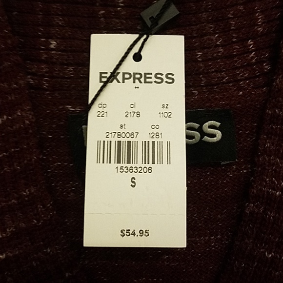 Express Men red and white marled sweater - Picture 4 of 8